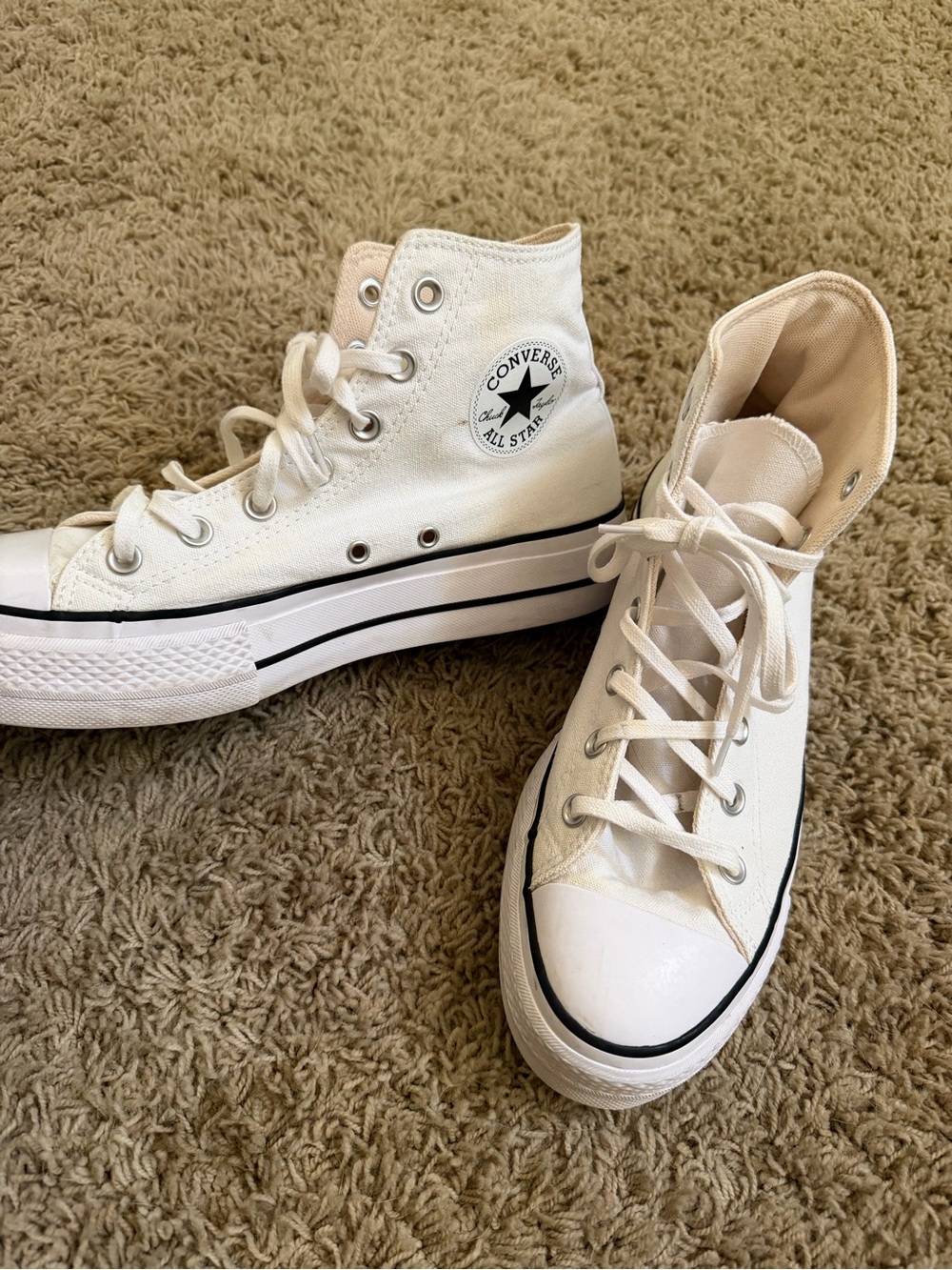Converse Women’s Off-White Canvas High-Top Sneakers